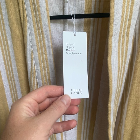 NWT Eileen Fisher Striped Organic Cotton Doubleweave Kimono Size Small/Medium - Picture 6 of 10